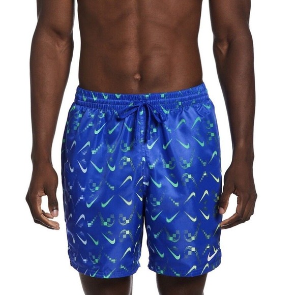 Men's Nike Digi Swoosh Ombre Lap 7" Swim Trunks Size Large Color Racer Blue - Picture 1 of 4
